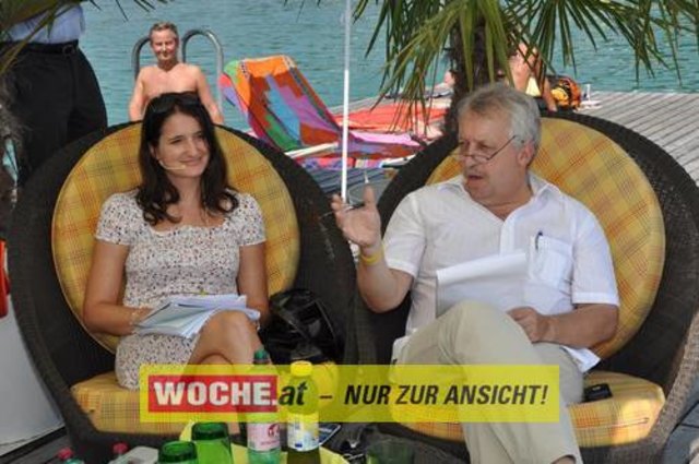 Die Stadtwerke Klagenfurt und die WOCHE luden zum Brückengespräch mit Rektor Heinrich C. Mayr in das Klagenfurter Strandbad.