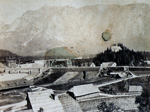 Bau der Eisenbahnbrücke über die Gailitz 1872/73