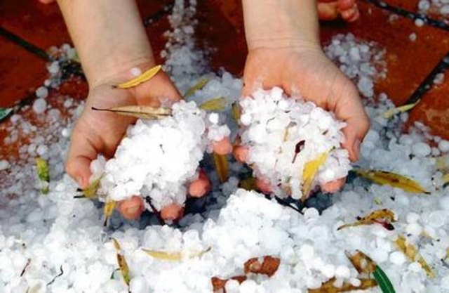 Weltuntergangsstimmung in Teilen der Südoststeiermark. Schwerer Hagel zog über Häuser und Kulturen.  Foto: WOCHE