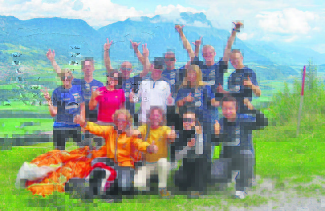 Action in den Alpen.