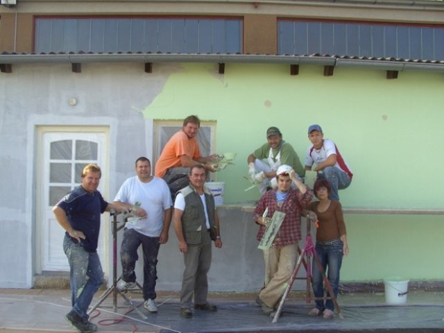 Arbeiten bei der Fassade
