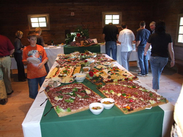 Buffet von heimischen Bauern