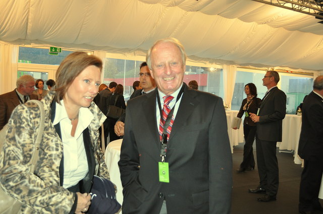 Der Industrielle Adler Lacke Chef Ing Günther Berghofer mit Tochter Claudia