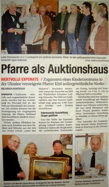 10.000.- Euro erbrachte die Versteigerung 2009 - heuer?