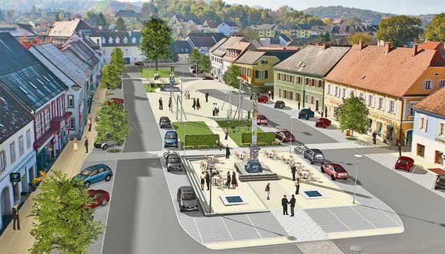 Die 3D-Visualisierung des neuen Fehringer Hauptplatzes kann sich auf jeden Fall sehen lassen.