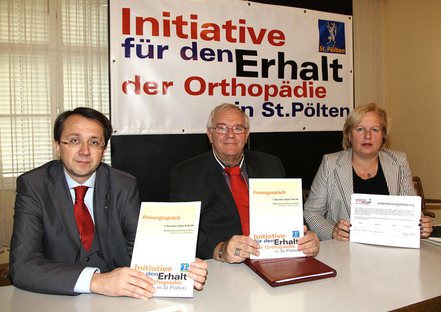 Rote Orthopädie-Schlachtrösser (v.l.): Matthias Stadler, Anton Heinzl und Heidemaria Onodi.