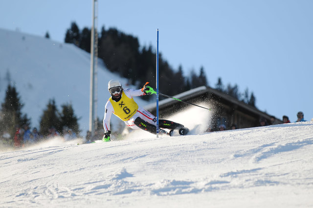 ÖSV-Läufer Rainer Schönfelder bei seiner Fahrt beim Salvenpokal FIS-Slalom in Söll. | Foto: Stefan Astner
