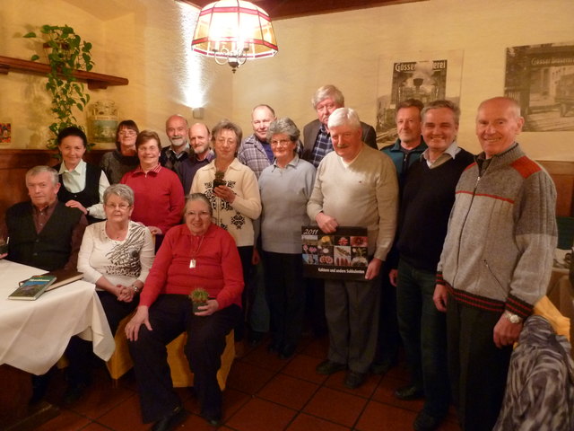Die Kakteen-Stammtisch-runde beim Gösserbräu mit Obmann Johann Jauernig (ganz rechts) und Stellvertreter Hannes Lederer (2. von rechts)