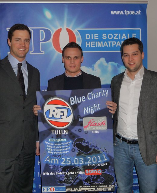 Im Bild: LA  Johann Gudens, RFJ-Obmann Andreas Bors und LA  Dominik Nepp. | Foto: Zvg