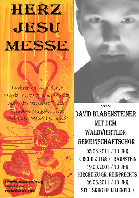 Termine der Uraufführung der Herz-Jesu-Messe von David Blabensteiner