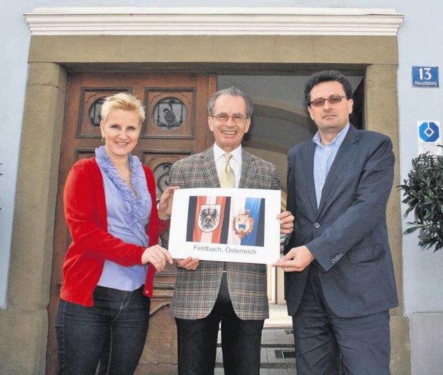Projekt „Feldbach, Österreich“: Bürgermeister Kurt Deutschmann, Andrea Meyer und Michael Mehsner hoffen auf gute Beteiligung.
