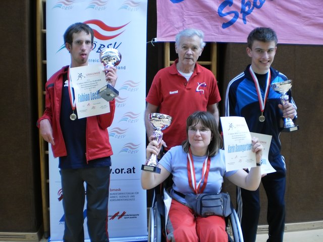 Best of Boccia: Fabian Lechner, Betreuer Konrad Piok, Karin Baumgartner und Peter Jordan (v.l.n.r.) zeigten ihre Klasse!