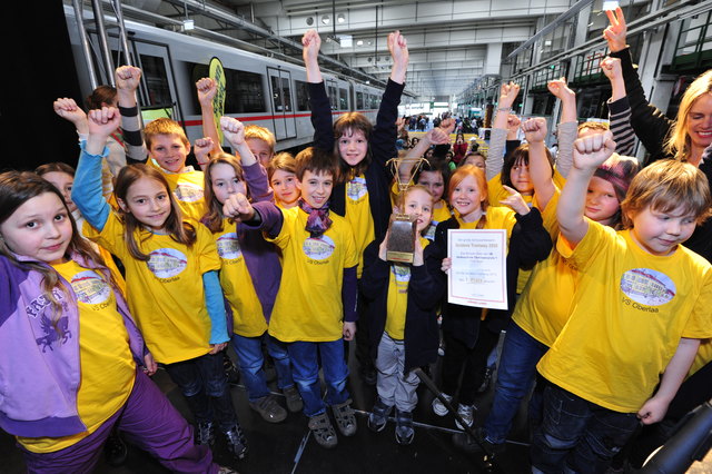 So freuten sich die Sieger der 3B der Volksschule Oberlaa.