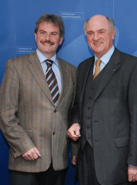 Landeshauptmann Erwin Pröll und Karl Wilfing, designierter NÖ. Landesrat