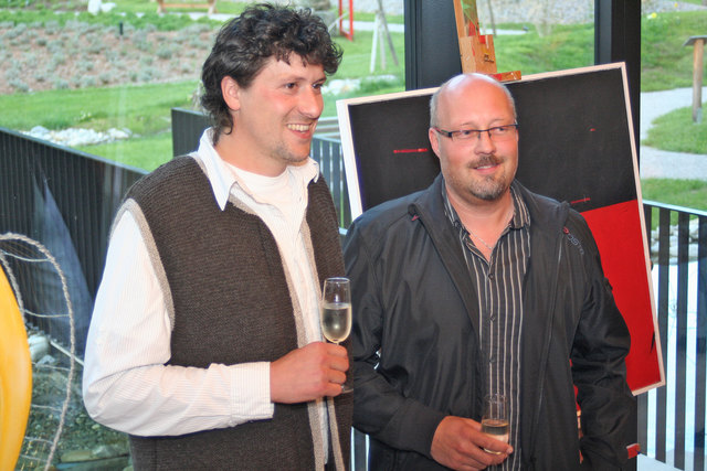 Die Künstler, links Gabriel Rauchegger, Joe Lanzinger