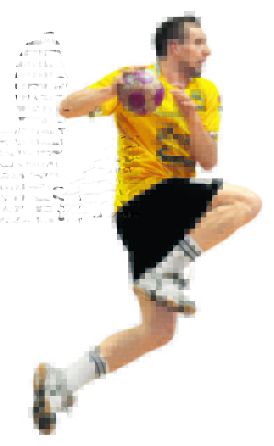 HC Seiersbergs Deni Gasperov setzt zum letzten Sprung der Saison an. Hoffentlich einer in die HLA ...	GEPA