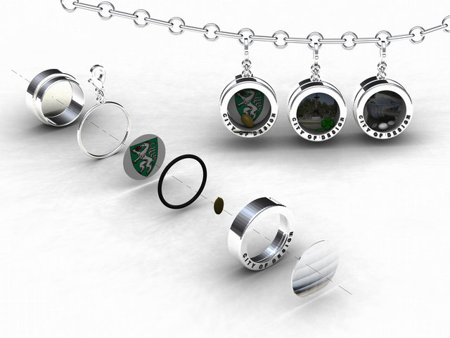 Die City of Design-Charms können individuell zusammengestellt werden.