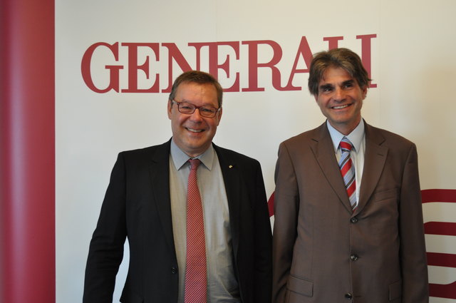 Wolfgang Gratzer und Harald Steirer sind mit den Ergebnissen der Generali-Versicherung zufrieden