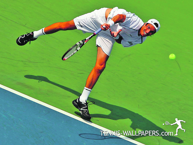 Juan Ignacio Chela schlägt als Nr. 1 auf. | Foto: tennis-wallpapers.com