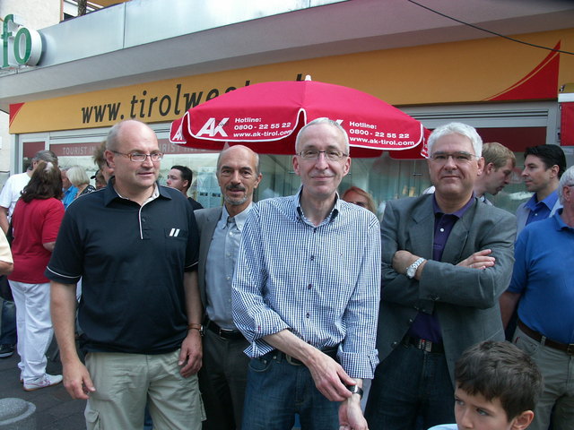 Günther Stürz, Bertl Stenico, Herbert Mayer und Siegmund Geiger (v. l.).