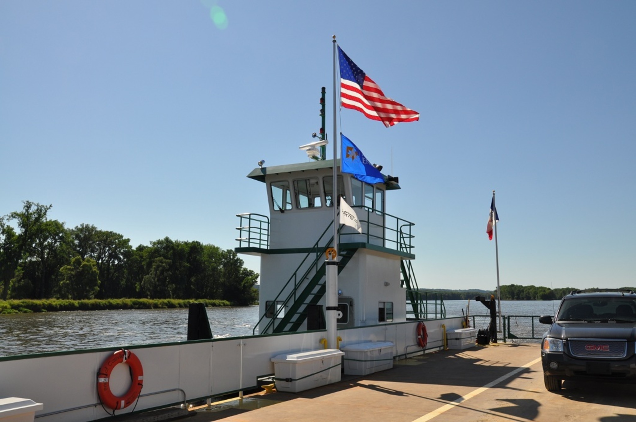 Ferry an dem Mississippi, by Cassville, zwischen Wisconsin und Iowa (1