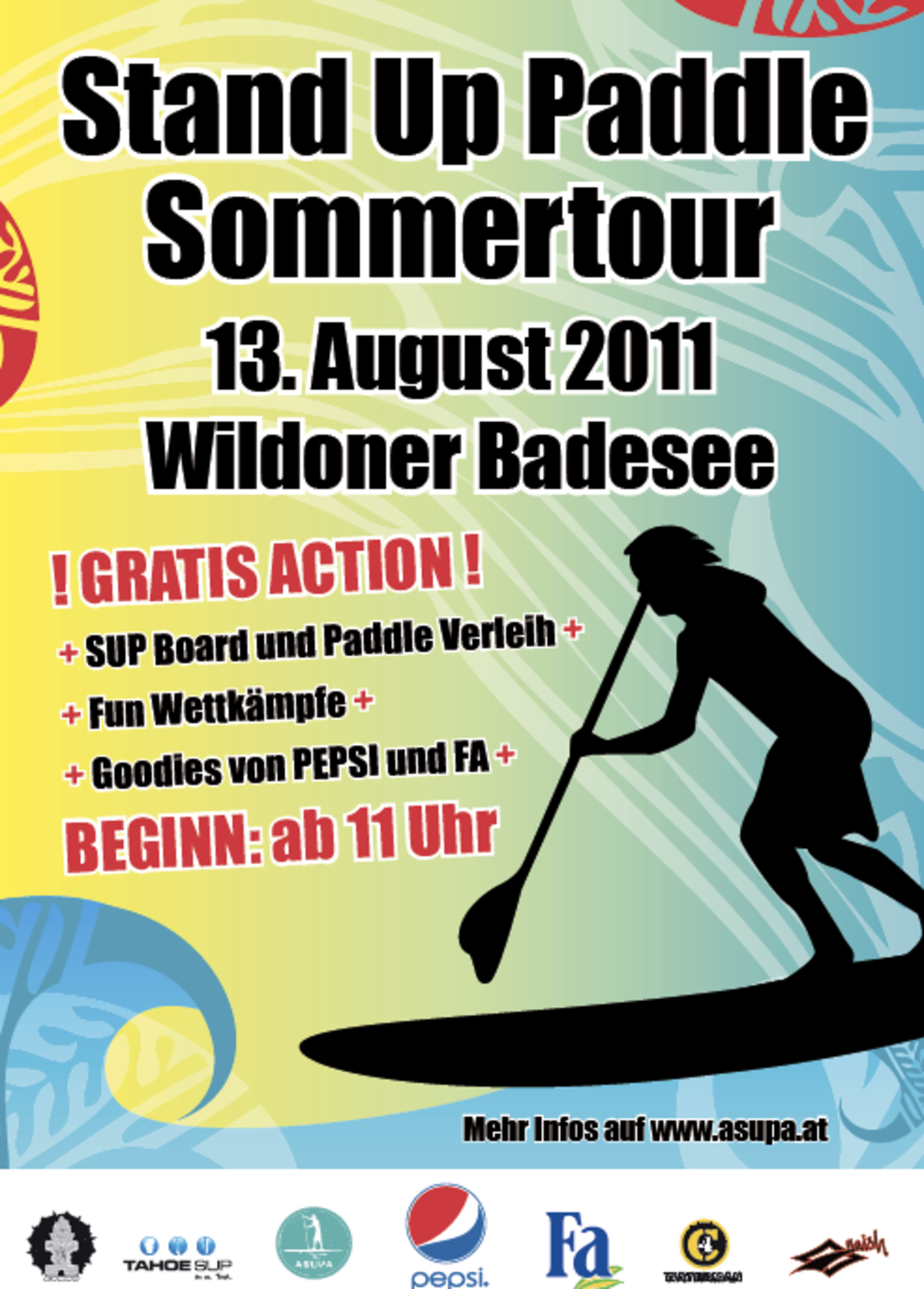 Stand Up Paddle SommertourStopp Wildoner Badesee Villach Land