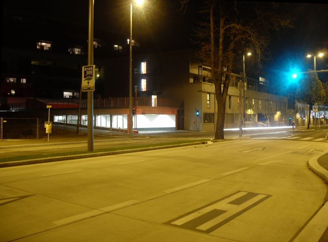 Blick von der Bushaltestelle Richtung Liesing