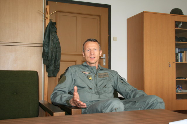 Major Wolfgang Rafetseder ist der neue interimistische Chef des Fluggeschwaders in Langenlebarn und übernimmt damit die Leitung von 380 Personen – ohne Rekruten.