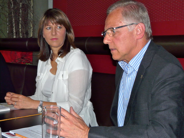 Bezirksparteiobmann Erwin Schiffmann und seine Stellvertreterin Elisabeth Greiderer gehen mit den Grünen hart ins Gericht.