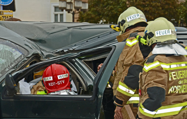Einsatzübung bei der langen Einkaufsnacht in Korneuburg