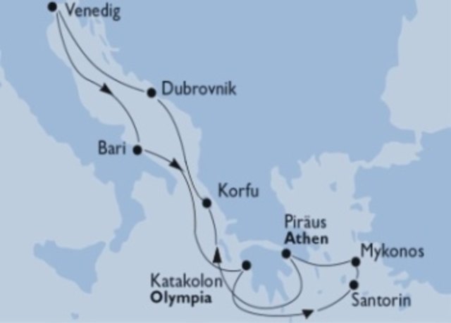Die Route der großen Michlbauer Kreuzfahrt 2012