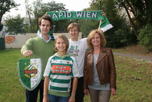 Ihr Herz schlägt grün-weiß: Christian Roitner, Ines Baminger, Jakob Schade und Silvia Hölbl (v. l.).