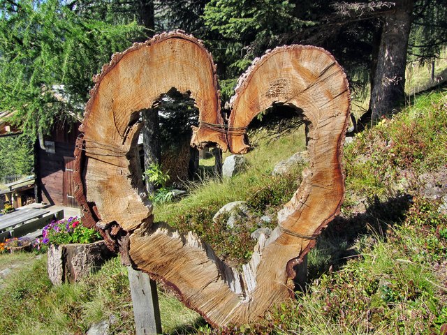 ein Herz aus Holz..vor der Hütten