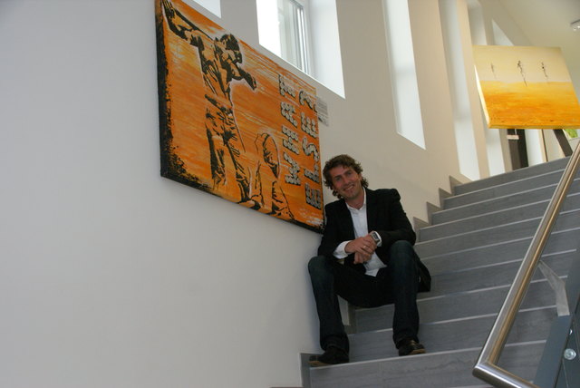 Vernissage im Miele-Center Rehrl (Juni 2011): Ikonen der Werbewelt, berühmte Figuren aus der Filmgeschichte reizen Alois Seethaler immer wieder zur Auseinandersetzung.