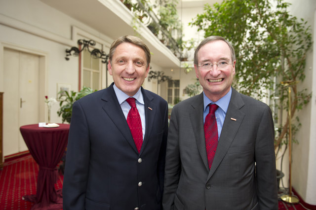 WK Steiermark Präsident Josef Herk (l.) mit WK Österreich Präsident Christoph Leitl (r.)