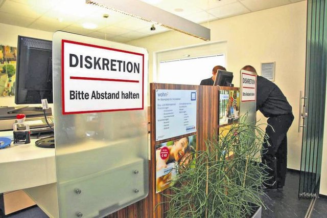 Diskretion: Beispiel einer Zone in einer Bankfiliale. Foto: WOCHE