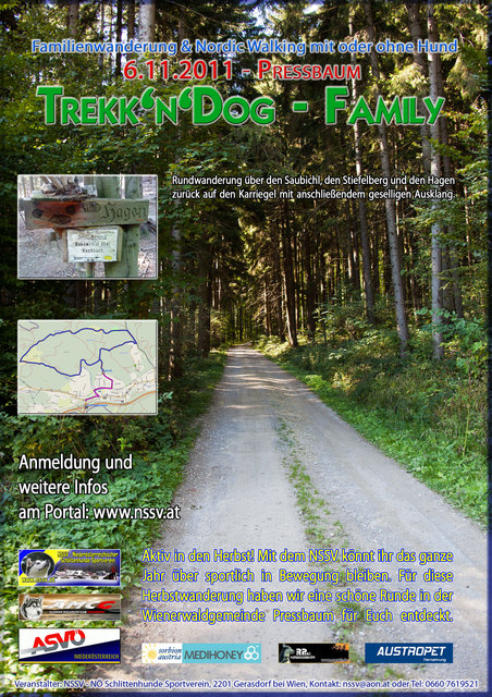 Plakat Trekk'n'Dog-Family "Familienwanderung am Karriegel"