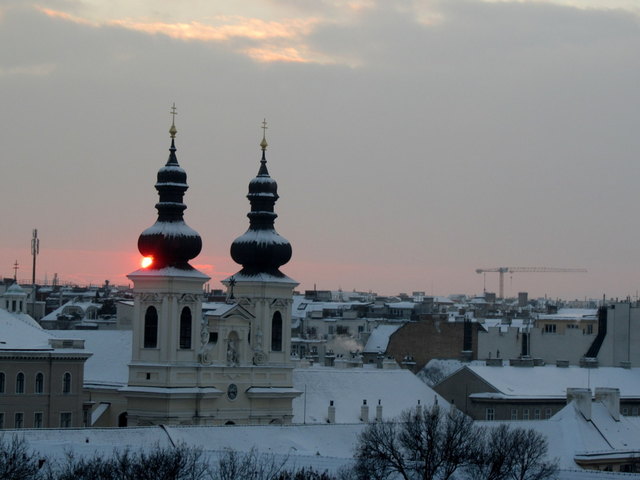 Winterlicher Sonnenuntergang