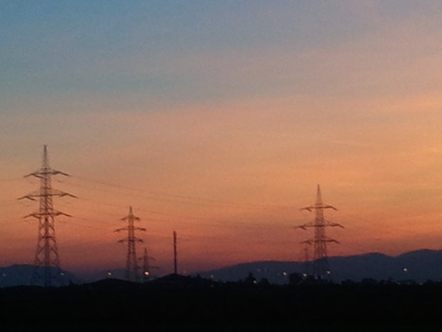 Sonnenuntergang auf der S1