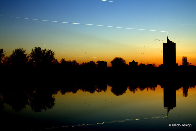 Sonnenuntergang Wien Skyline