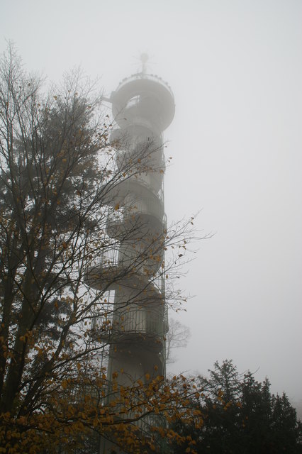 Jubiläumswarte im Nebel