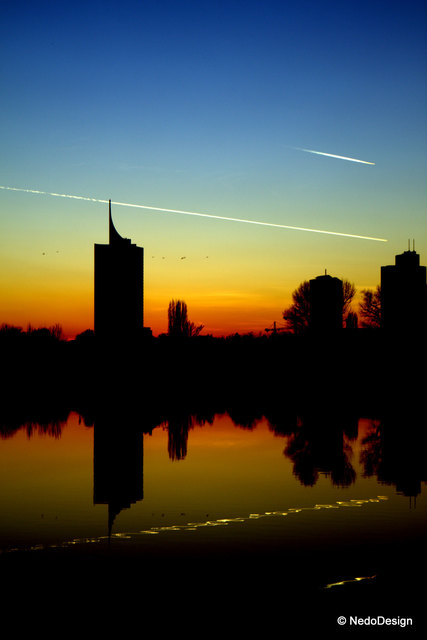 gorgeous sunset in vienna