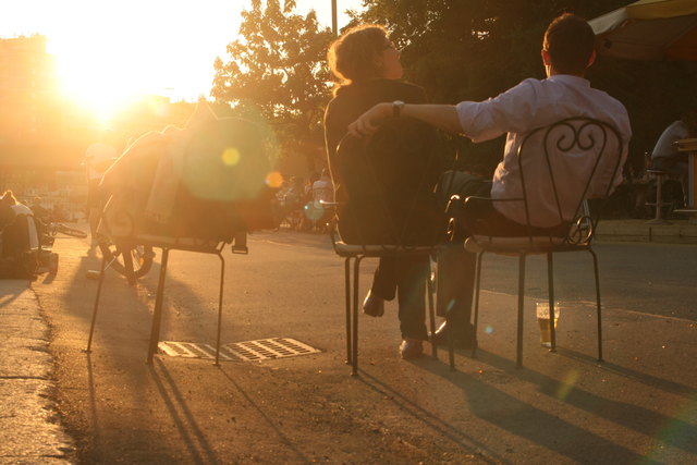 Sonnenuntergang am Donaukanal