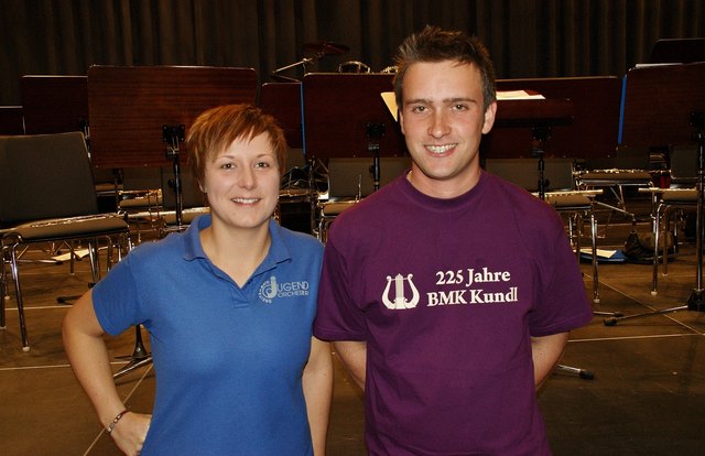 Die beiden Initiatoren des Benefizkonzertes in Kundl: Kathi Achleitner (BMK Breitenbach) und Johann Moser (BMK Kundl)