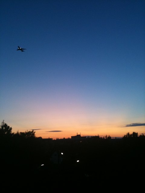 sunset aeroplane @simmering