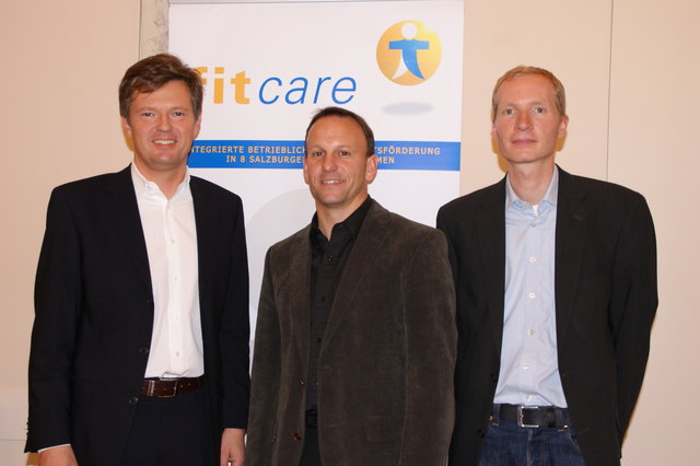 Fit im Beruf: Bgm-Stv. Martin Panosch, ASKÖ-Projektleiter Oliver Jarau und Simon Krutter (Zentrum für Zukunftsstudien)