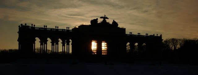 Sonnenuntergang in Schönbrunn