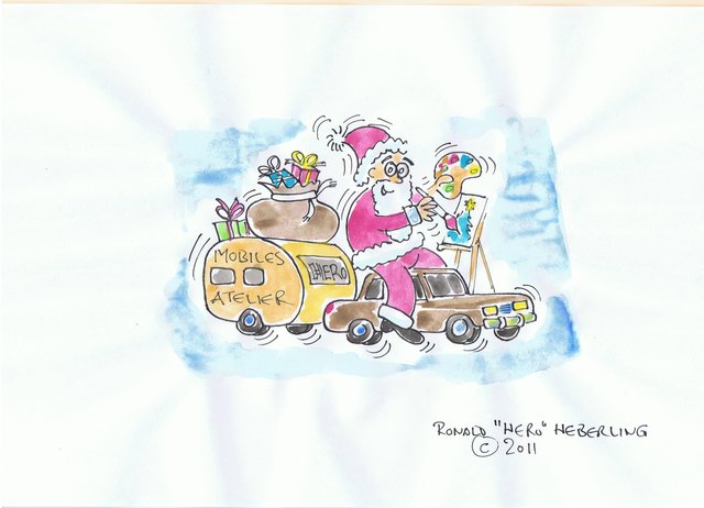 Der Weihnachtsmann verzichtet heuer auf seinen Schlitten und wählt einen gemütlicheren "Untersatz"