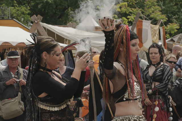 Beim jährlichen Mittelalterfest im Böhmischen Prater