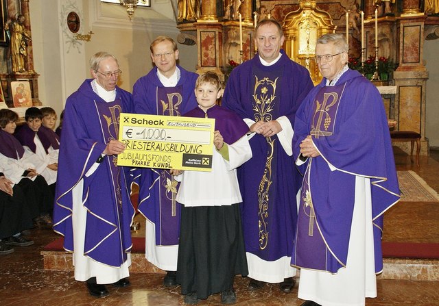 Pfarrer Karl Mitterer, Pfarrer Tobias Giglmayr, Pfarrer Piotr Stachiewicz, Pfarrer Hans Schmitzberger